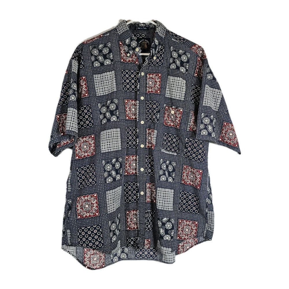 GANT SALTY DOG IMPERIAL POPLIN BANDANA SHIRT MENS LARGE RED WHITE‎ BLUE EUC